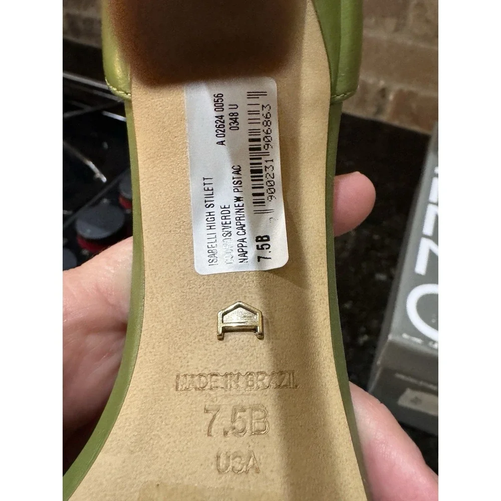 Arezzo Isabelli stiletto ankle strap sandals Size 7.5 Green New Pistachio